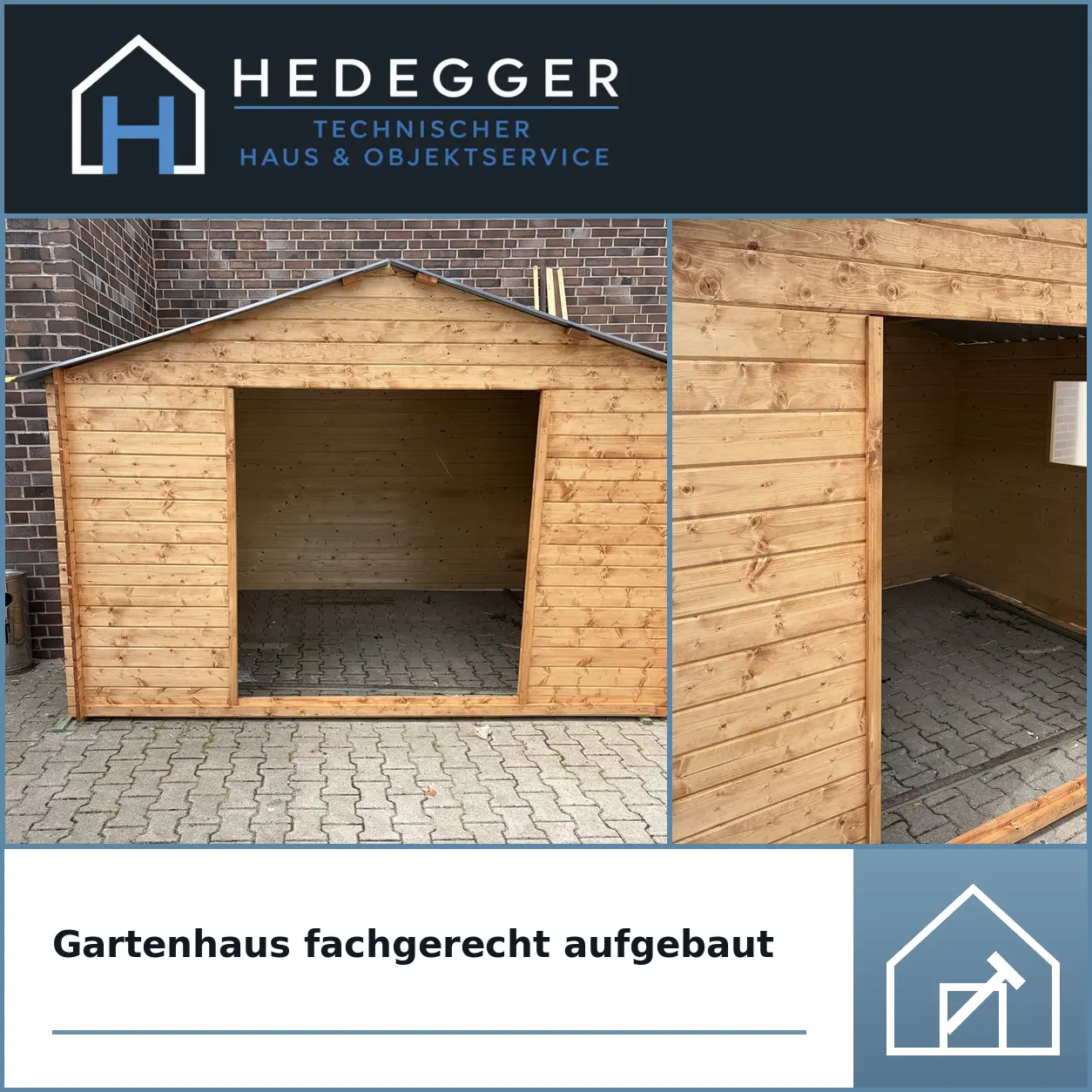 Gartenhaus fachgerecht aufgebaut