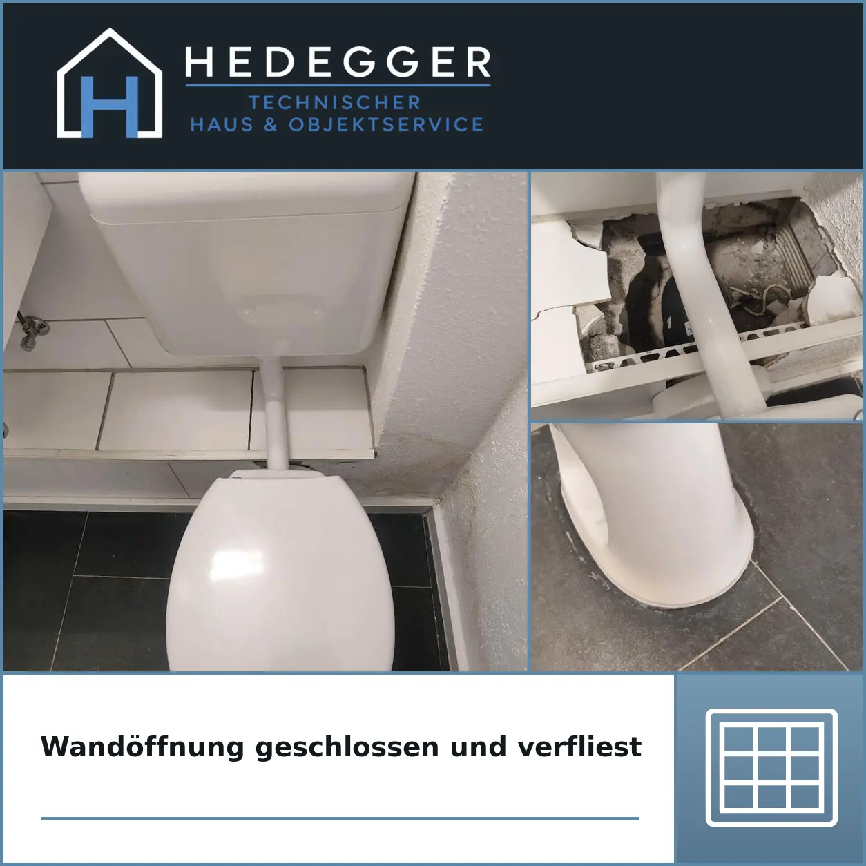 Wandöffnung geschlossen und verfliest