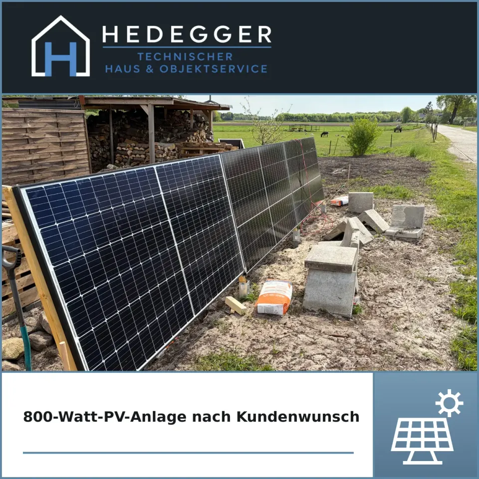 800-Watt-PV-Anlage nach Kundenwunsch