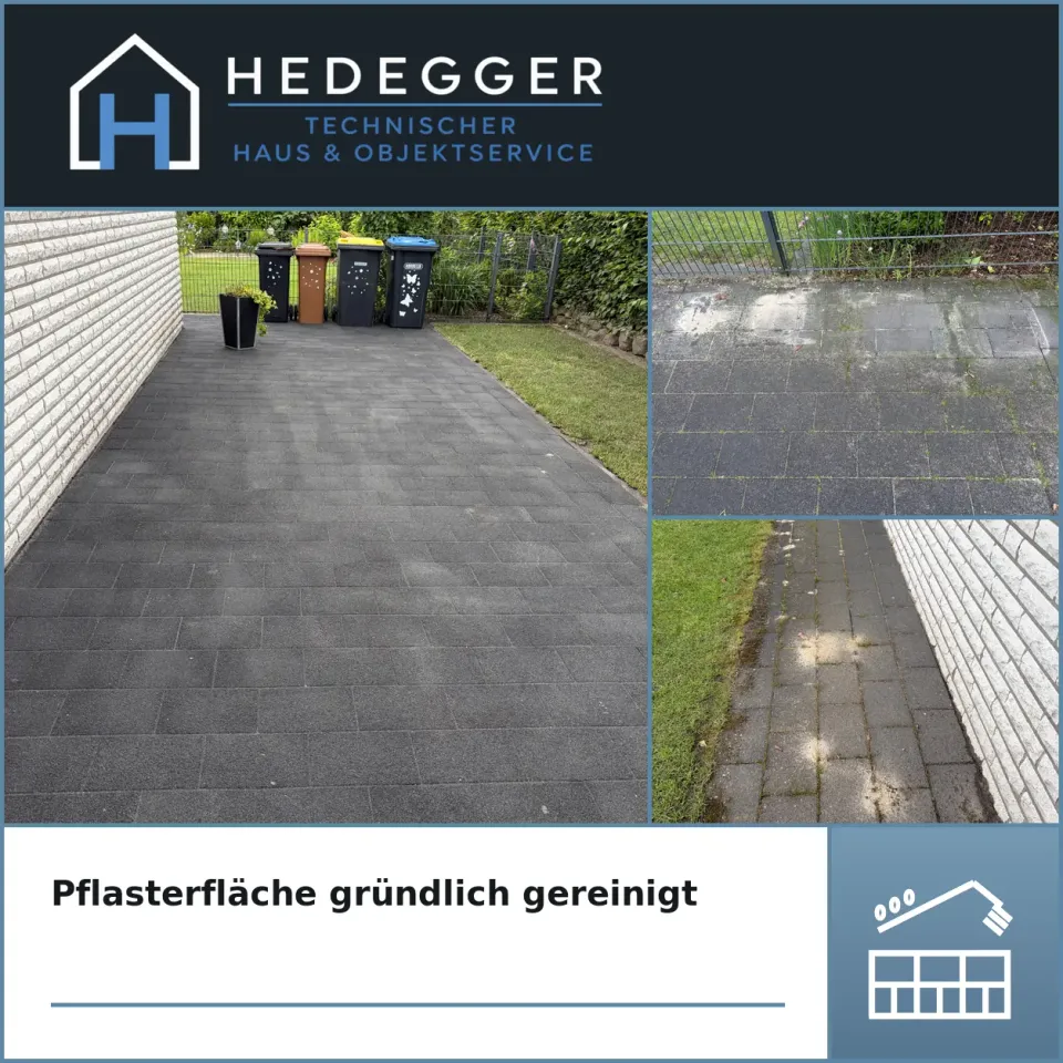 Pflasterfläche gründlich gereinigt