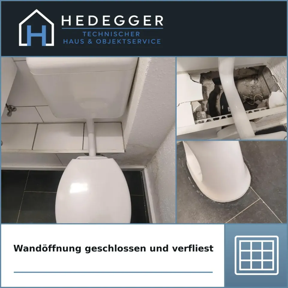Wandöffnung geschlossen und verfliest