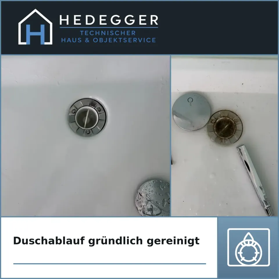 Duschablauf gründlich gereinigt